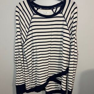 Tommy Hilfiger Navy and White Striped Top